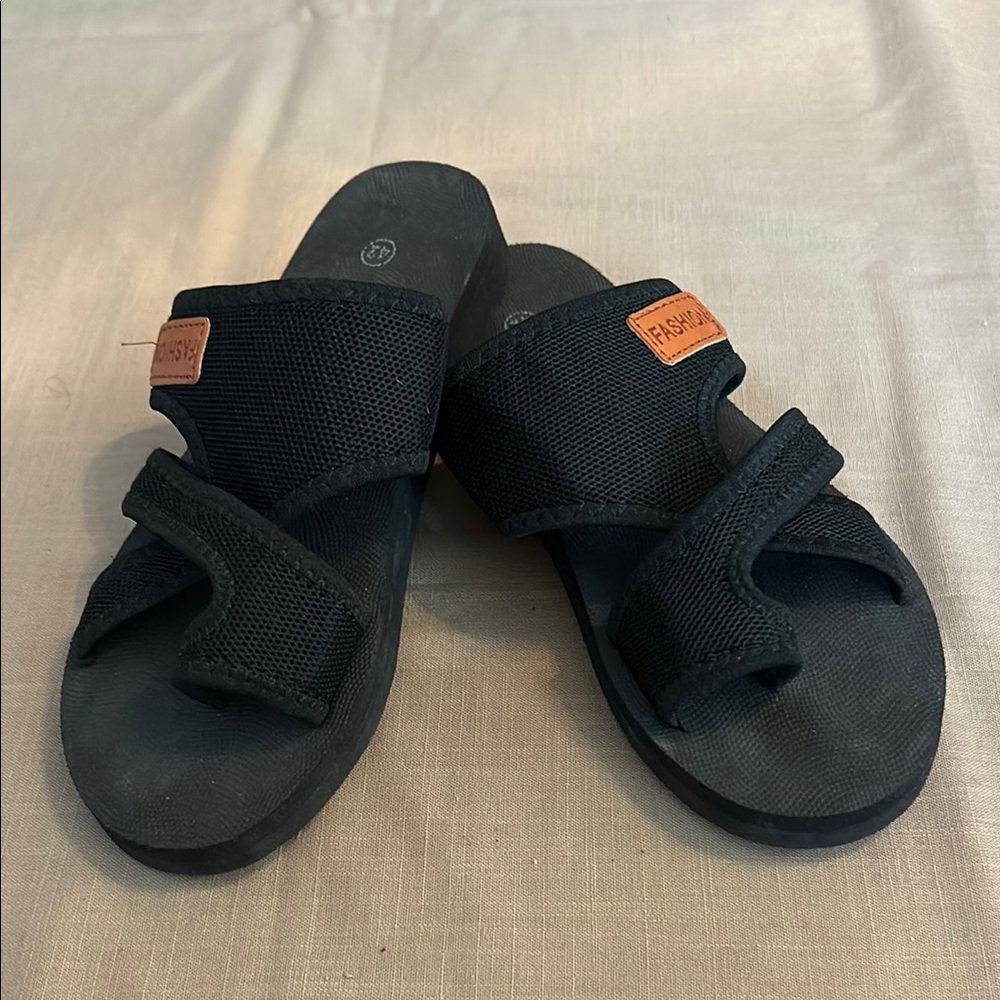 EUC Fashion Brand Black Slide Sandals